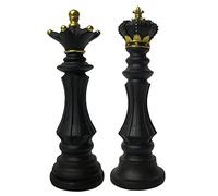 2Pack International Chess Sculpture Chessmen Ornament Statue Desktop Artwork, Resin Chess Set for Display, Elegant Modern Chic Decor
