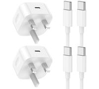 2Pack iPhone 15 16 17 Charger, USB C to C Charger Cable and Apple Fast Charging Plug for iPhone 17/17 Pro/16/16 Pro/16 Pro Max/15 Pro Max/15 Plus/iPad Pro/Air Mini 6th, Samsung