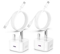 2Pack iPhone 15 16 Charger Plug and Cable, PD 20W USB C Fast Charging Wall Charger Plug with 2M Type C to USB C Fast Charging Cable Lead for Apple iPhone 16 Pro/16 Pro Max/15 Plus/15 Pro, iPad Pro/Air