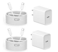 2Pack iPhone Charger Fast Charging-Apple Mfi Certified-20W USB C Fast Charger Block with 10FT Long USB C to Lightning Cable Compatible iPhone 14 Pro Max/14 Pro/Plus/13/13 Pro Max/12/12 Mini/11/X/8Plus
