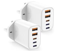 2Pack iPhone Fast USB C Plug,5Port Multi PD 3 USBC+QC 2 USBA Charging Power Adapter Cube Brick Block,Type C Wall Charger for Apple iPhone 17 Pro Max/17 Air/16 Pro/15 Plus/14/13 Mini/12/11/iPad/Samsung
