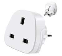 2pack Jsdoin EU Travel Adapter, 13A UK to European Plug Adapter, Europe Converter Type C, E, F for Spain, Italy, Portugal, Germany, Netherlands, Greece, Poland, Turkey and More（2pack)