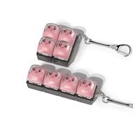 2Pack Keyboard Fidget Toy, Cute Jelly Clicky Stress Keychain Button Finger Clicker Toys for Adults Boost Focus & Calm Anxiety at Work, Travel - Ideal Stress-Relief Gift (Ligh Red)