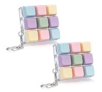 2Pack Keyboard Fidget Toys for Adults, Fidget Clicker Keyboard Keychain 9-in-1, Loud Keyboard Fidget, Decompression Button Clicker to Relife Stress Pass Time