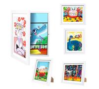 2Pack Kids Artwork Display Frame - 25.4x31.8 cm Kids Art Frame,A4 Wooden Front Opening Picture Frame,Photo Frames,for 150 Pieces A4 Pictures,Children's Drawing,Certificate,With Storage(White)