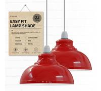 2Pack Lamp Shades, 11.41" Red Light Shade, Modern Lampshades for Ceiling Lights, Table Lamps and Floor Lamps, Easy Fit Pendant Light Shades Ceiling for Living Room, Bedroom, Kitchen, Hallway