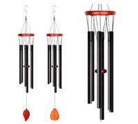 2Pack Large Aluminium Wind Chimes 27" to Create a Zen Atmosphere Suitable for Outdoor Garden Patio Decoration Classic Black Wind Chime with Wind Catcher Suitable as A Gift for Mom Neighbor Unise