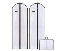 2Pack Long Dress Covers Garment Bags,180cm Anti-Moth Protector Folding Non-woven Clothes Cover Bag with Pocket and Handle, Breathable Washable Dress Bags Carrier Protector Bags for Clothes Long