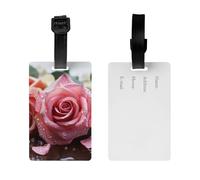 2Pack Luggage Tags for Suitcases Love Rose Flower Petal Travel Bag Tag with Privacy Cover ID Label Address Card Name ID Tag for Handbags Backpack Travel Baggage Tag
