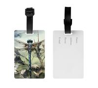 2Pack Luggage Tags for Suitcases Modern Dragonfly Travel Bag Tag with Privacy Cover ID Label Address Card Name ID Tag for Handbags Backpack Travel Baggage Tag