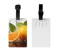 2Pack Luggage Tags for Suitcases Orange Fruit Travel Bag Tag with Privacy Cover ID Label Address Card Name ID Tag for Handbags Backpack Travel Baggage Tag