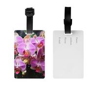2Pack Luggage Tags for Suitcases Orchids Travel Bag Tag with Privacy Cover ID Label Address Card Name ID Tag for Handbags Backpack Travel Baggage Tag