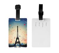 2Pack Luggage Tags for Suitcases Paris Pattern Travel Bag Tag with Privacy Cover ID Label Address Card Name ID Tag for Handbags Backpack Travel Baggage Tag