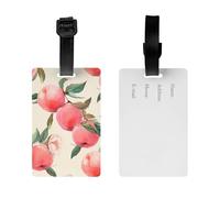 2Pack Luggage Tags for Suitcases Peach Travel Bag Tag with Privacy Cover ID Label Address Card Name ID Tag for Handbags Backpack Travel Baggage Tag