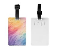 2Pack Luggage Tags for Suitcases Rainbow Travel Bag Tag with Privacy Cover ID Label Address Card Name ID Tag for Handbags Backpack Travel Baggage Tag