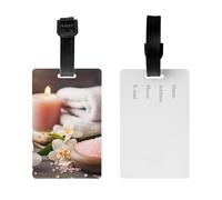 2Pack Luggage Tags for Suitcases Spa Theme Travel Bag Tag with Privacy Cover ID Label Address Card Name ID Tag for Handbags Backpack Travel Baggage Tag