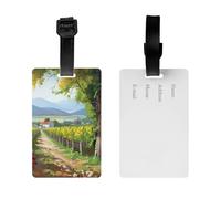 2Pack Luggage Tags for Suitcases Vineyard Travel Bag Tag with Privacy Cover ID Label Address Card Name ID Tag for Handbags Backpack Travel Baggage Tag