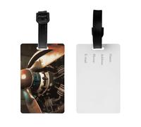 2Pack Luggage Tags for Suitcases Vintage Aeroplane Propeller Travel Bag Tag with Privacy Cover ID Label Address Card Name ID Tag for Handbags Backpack Travel Baggage Tag