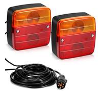 2Pack Magnetic Trailer Rear Lights,12V Professional LED Trailer Lights with 7.5m Cable,7-Pin Plug Universal Trailer Waterproof Indicator Lighting Kit for Cars,Trailer,Camper Van,Truck,SUV,HGV,Tractor