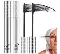 2Pack Mascara for Older Women Black Waterproof Mascara for Seniors, Waterproof mascara Black Volume and Length - No Clumping No Smudging No Flaking