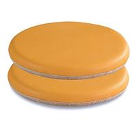 2Pack Memory Foam Round Seat Cushions Washable & Removable Leather Pads NonSlip Comfortable Chair Pads for Garden & Office (Size: 53cm Color: Yellow)