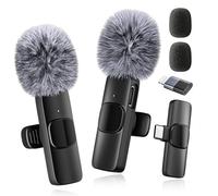 2Pack Mini Mic Pro wireless Microphone for iPhone,iPad,and Android,Lavalier Microphone with USB-C for video recording,interviews,podcasts,vlog,and ASMR,Tiktok,YouTube