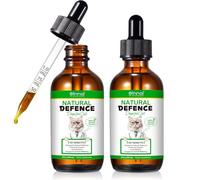 2Pack Natural Defence Drops for Cats,Cat Immune Support Drops | Supports Joint, Digestion, Immunity & Skin Health | For Everyday Vitality | Suitable for All Breeds | Bacon Flavor 60ml