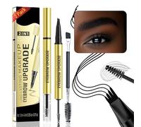 2pack New Eyebrow Pencil With Eyebrow Gel, 2-In-1 Microblading Eyebrow Pen With Gel With 4 Tip & Eyebrow Brush, Creates Natural Looking Brows Effortlessly (Black Brown)