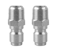 2Pack NPT 3/8 Inch Pressure Washer Coupler Quick Connect Plug Male 3/8 Quick Connect Fittings Pressure Washer Adapters Male Connector Kit for Water Hose