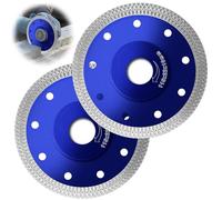 2Pack of 115mm Diamond Cutting Discs for Angle Grinder Super Thin Fast Clean Cut on Porcelain Granite Marble Concrete Tiles Stones Bricks & Ceramics 4.5 wheel Size 115 x 1.2 x 22.23mm Blue
