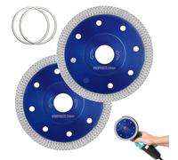 2Pack of 115mm Diamond Cutting Discs, Tile Cutting Discs Super Thin Diamond Saw Blade for Angle Grinder Fast & Clean Cut on Porcelain, Granite, Marble, Concrete Tiles Stones Bricks & Ceramics Blue