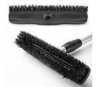 2PACK of Black Bristle(Hard) 12.2" Cleaning Path Outdoor Water Push Floor Broom Black Bristles for Hard Floor Cleaning Yard Deck
