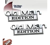 2PACK Old Man Edition 3D Emblem,Car Badges Emblems,3D Metal Emblem Decal Car Nameplate Sticker for Old Man,Sticker Badge Decoration Decal,Truck Emblems for Cars Side Rear Tailgate Bumper Hood