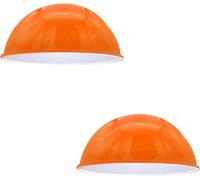 2Pack Orange Ceiling Light Shade, Vintage Metal 21Cm Dome Lamp Shades Easy Fit Ceiling Pendant Lightshade For Living Rooms