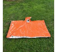 2Pack Outdoor Thermal Rain Coat with Insulating Aluminum Coating Designed for Extreme Cold Survival Blanket Use in Hiking Camping (Orange (130 * 100cm))