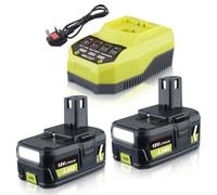 2Pack P108 5.5AhReplacement for Ryobi Battery 18V and Charger P117 | Compatible with Ryobi Battery 18V P108 P107 P104 P105 P102 P103