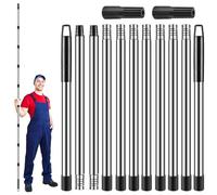 2Pack Paint Roller Extension Pole Longest 11.8ft/3.6m 13 Segmented Extendable (80-360cm) Telescopic Pole Extension Pole with Tapered Adapter, Extendable Roller Pole for Painting Gutter Cleaning Tools