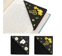 2Pack Personalized Square Leather Corner Bookmark with A-Z Initial