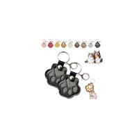 2PACK Pet Memorial Gifts for Cat Dog,Dog Hair Collector Keychain,Cute Paw Shaped Pet Memorial Keepsake Keychain