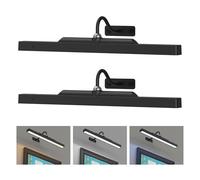 2pack Picture Light, 13Hrs Lasting Battery Operated Picture Lights for Paintings,16.55in Remote Control Display Art Light with Timer for Wall Painting, Frame, Portrait, Display,Artwork,Gallery- Black