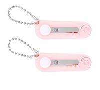 2Pack Pink Foldable Scissors, Portable Keychain Scissor, Travel Scissors for Airplane, Travel, Office, Craft, Sewing, Home
