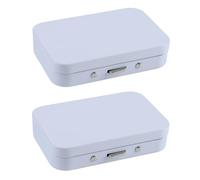2Pack Portable Dental Floss Case with Mirror, Small Floss Pick Holder Reusable Floss Pick Box Floss Dispenser for Travel Purse Accessories(White)