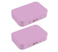2Pack Portable Dental Floss Case with Mirror, Small Floss Pick Holder Reusable Floss Pick Box Floss Dispenser for Travel Purse Accessories(Pink)