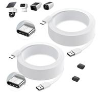 2Pack Power Cable for eufy SoloCam S220/S340, C210, USB Type-C Extension Cable for eufyCam 3/S330, 3C/S300, Weatherproof Flat Charging Cord for eufy Indoor Cam S350/C220/C210, Indoor Outdoor Use