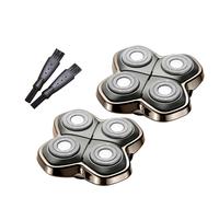 2Pack Professional Replacement Head for Skulls Pitbulls Shaver Gold PRO, Silver Diamond