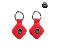 2pack Protective Case for Tile Life360 Mate 2024 Loss Prevention Tracker Silicone Keychain - Durable and stylish case, waterproof, drop proof, Protective Case for Dog and Cat,Red