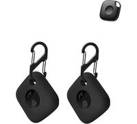 2pack Protective Case for Tile Life360 Mate 2024 Loss Prevention Tracker Silicone Keychain - Durable and stylish case, waterproof, drop proof, Protective Case for Dog and Cat,Black