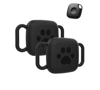 2pack Protective Case for Tile Life360 Mate 2024 Loss Prevention Tracker Silicone Keychain - Durable and stylish case, waterproof, drop proof, Protective Case for Dog and Cat,Black
