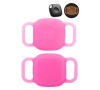 2pack,Protective Case for Tile Mate 2024/2022 Tag Anti-Loss Tracker Silicone Durable and LightWeight Cover,Waterproof,Anti-fall,Dogs,Cats Locator Case, Luminous Pink