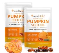 2Pack Pumpkin Seed Oil Capsules,600 Softgel Pumpkin Seed Extract | 2 in 1 Pumpkin Seed Oil with for Hair Growth, Cold Pressed, Supports Hair, Heart,PumpkinSeed Herbal Supplement